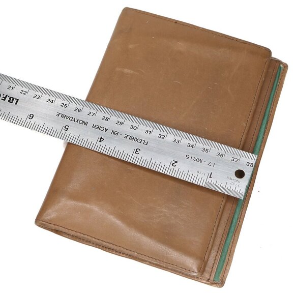 Vintage Leather Passport Travel Wallet Brown Lined Vacation Holiday Classic - Picture 7 of 11